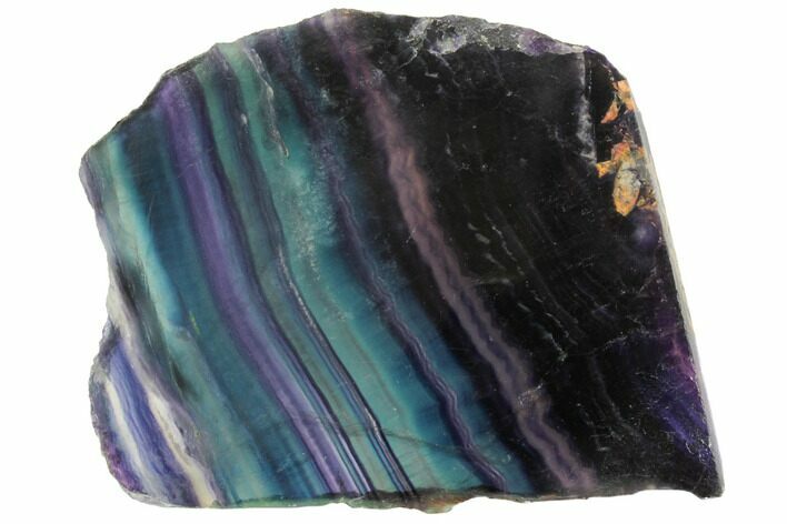 Colorful, Polished Rainbow Fluorite Slab #150787